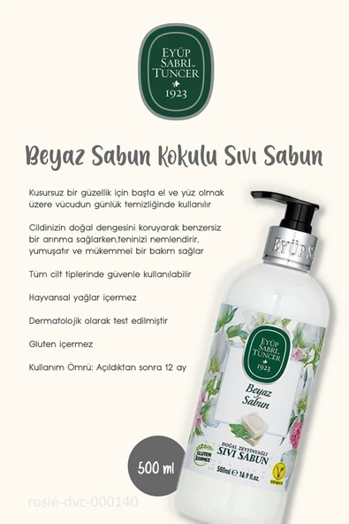 Eyüp Sabri Tuncer Beyaz Sabun Sıvı Sabun 500 ml - Resim 2