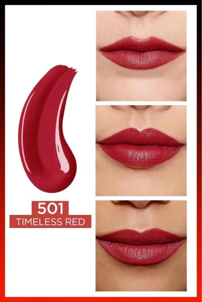 3 Adet Loreal Paris Infaillible 24H Kalıcı Likit Ruj 501 Timeless Red ve ROSIE - Resim 4