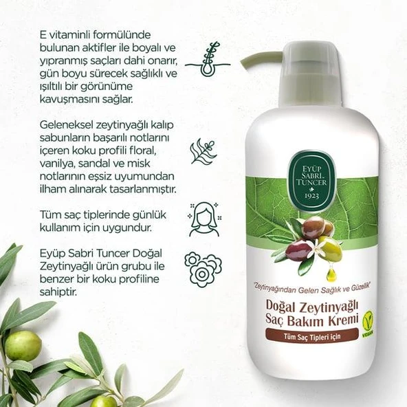 Eyüp Sabri Tuncer 3'lü Doğal Zeytinyağlı Saç Kremi 600 ml ve ROSIE - Resim 2