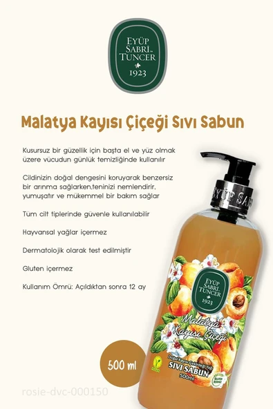 Eyüp Sabri Tuncer Malatya Kayısı Çiçeği Sıvı Sabun 500 ml - Resim 2