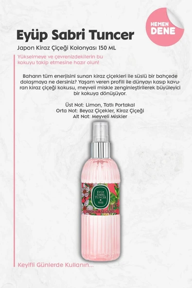 Eyüp Sabri Tuncer Japon Kiraz Çiçeği Kolonyası 150 ml 3 Adet ve ROSIE Pamuk - Resim 2
