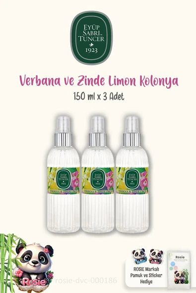 3'lü Eyüp Sabri Tuncer Verbena & Zinde Limon Kolonyası 150 ml ve Doğal ROSIE ürün görseli