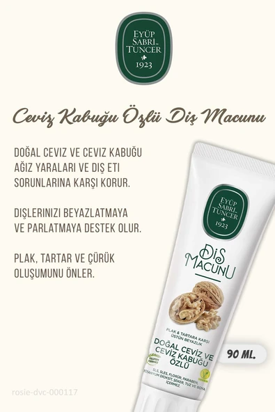 Eyüp Sabri Tuncer 3'lü Diş Macunu Ceviz ve Kabuğu Özlü 90 ml ve ROSIE Pamuk - 2