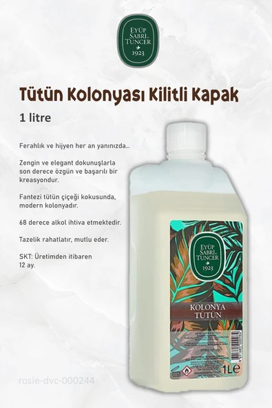 Eyüp Sabri Tuncer Tütün Kolonyası Yedek Şişe 1 Litre - Resim 2
