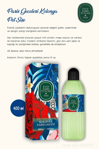 Eyüp Sabri Tuncer Paris Gecesi Kolonyası 400 ML - Resim 2