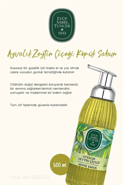 Eyüp Sabri Tuncer 3 Adet  Ayvalık Zeytin Çiçeği Köpük Sabun 500 ml ve ROSIE - Resim 2