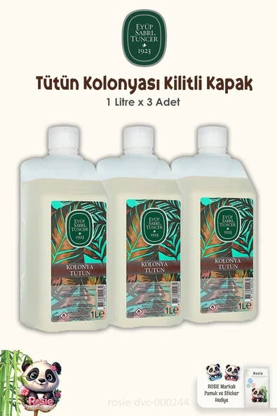 Eyüp Sabri Tuncer 3 Adet Tütün Kolonyası Yedek Şişe 1 Lt ve ROSIE Pamuk 60'lı ürün görseli