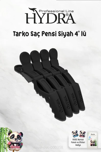 Tarko Hydra 2192 Saç Pensi 4 Lü Siyah ve ROSIE