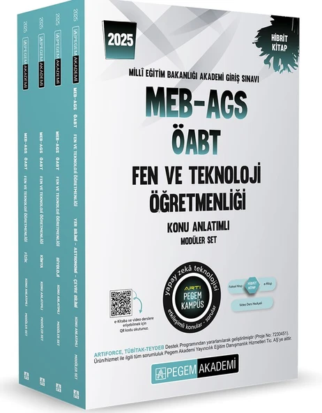 Pegem 2025 MEB-AGS-ÖABT Fen ve Teknolojii Öğretmenliği Konu Anlatımlı Modüler Set 4 Kitap Pegem