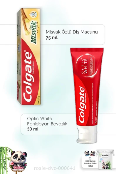 Colgate Misvak Özlü 75 ml, Optic White 50 ml Diş Macunu ve ROSIE