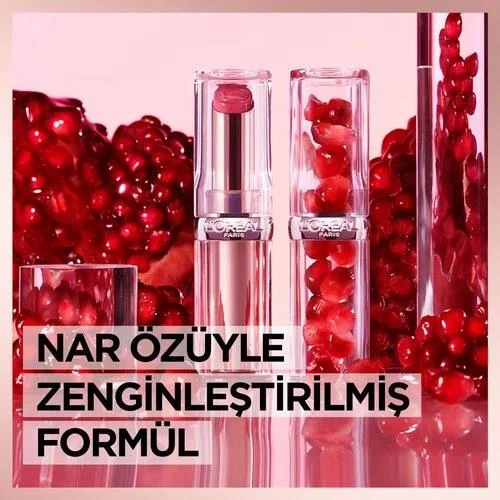 3 Adet Loreal Paris Glow Paradise Lipstick 353 Mulberry ve ROSIE - Resim 5