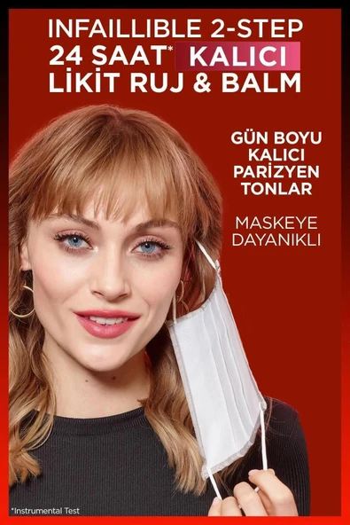 3 Adet Loreal Paris Infaillible 24H Kalıcı Likit Ruj & Balm 804 Metro-Proof Rose ve ROSIE - Resim 5