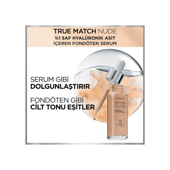 3 Adet Loreal Paris True Match Nude Fondöten Serum 3-4 Light-Medium ve ROSIE - 4