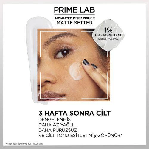 3 Adet Loreal Paris Prime Lab 24H Matlaştırıcı Makyaj Bazı ve ROSIE Pamuk - 6