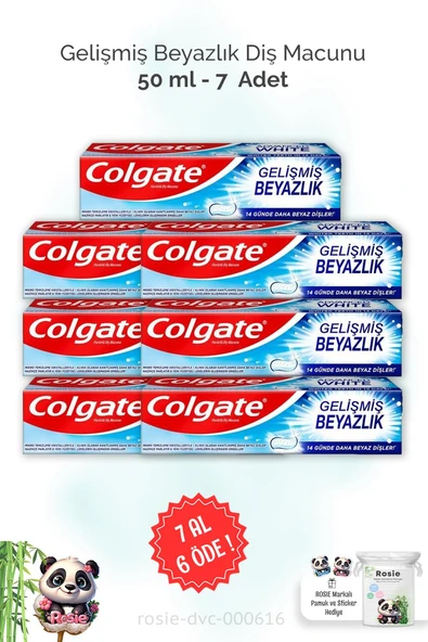 7 AL 6 ÖDE Colgate Diş Macunu Gelişmiş Beyazlık 50 ml ve ROSIE