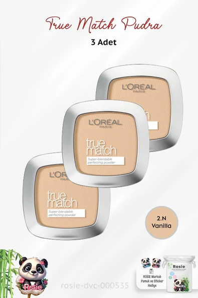 Loreal Paris 3 Adet  True Match Pudra 2.N Vanilla ve ROSIE