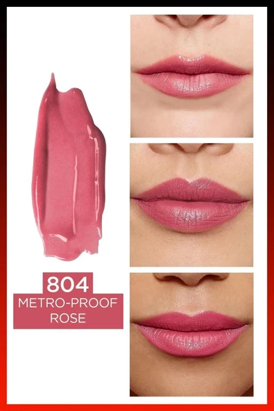 3 Adet Loreal Paris Infaillible 24H Kalıcı Likit Ruj & Balm 804 Metro-Proof Rose ve ROSIE - Resim 4