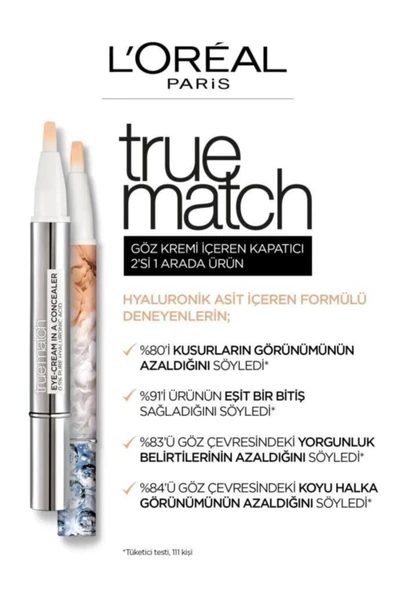 Loreal Paris 3 Adet True Match Göz Kremi İçeren Kapatıcı Peach 3-5.5R ve ROSIE - 2