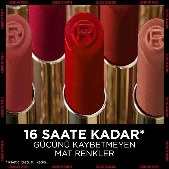 3 Adet Loreal Paris Intense Volume Matte Ruj - 200 Orange Stand Up ve ROSIE - Resim 4