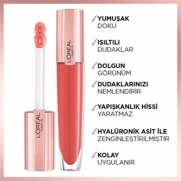 Loreal Paris 3 Adet Brilliant Signature Plump in Gloss Ruj 410 Inflate ve ROSIE - 3