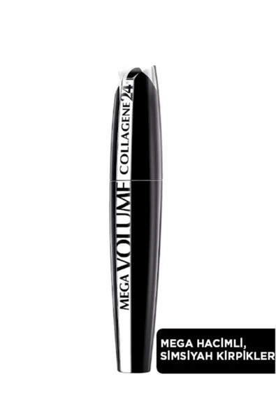 3 Adet Loreal Paris Mega Volume Collagene 24H Siyah Maskara ve ROSIE Pamuk - 3