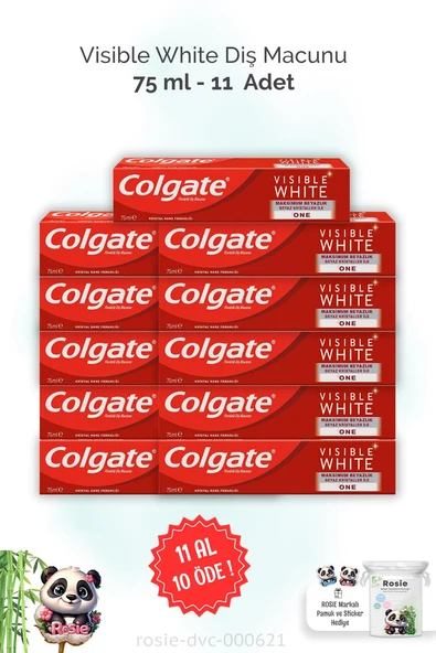 11 AL 10 ÖDE Colgate Visible White Diş Macunu 75 ml ve ROSIE