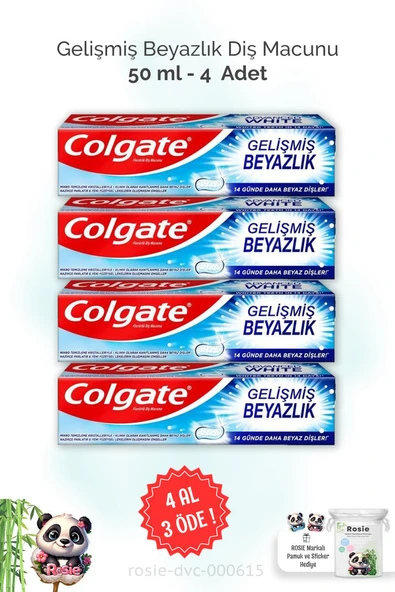 4 AL 3 ÖDE Colgate Diş Macunu Gelişmiş Beyazlık 50 ml ve ROSIE