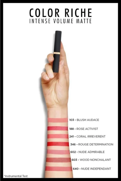 3 Adet Loreal Paris Color Riche Intense Volume Matte 640 Nude Independant ve ROSIE - Resim 4
