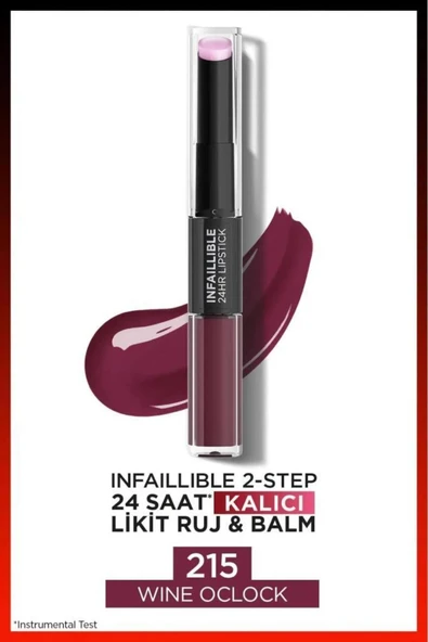 Loreal Paris 3 Adet Infaillible 24H Kalıcı Likit Ruj & Balm 215 Wine Oclock ve ROSIE - Resim 2