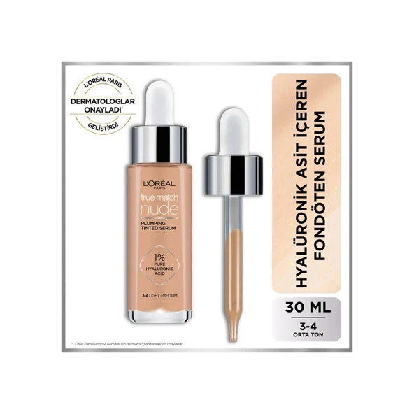 3 Adet Loreal Paris True Match Nude Fondöten Serum 3-4 Light-Medium ve ROSIE - 2