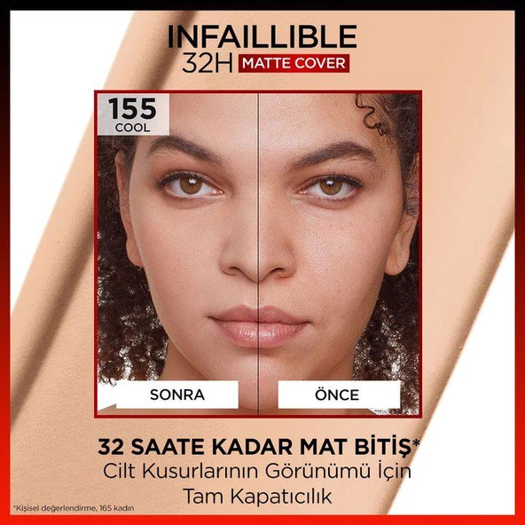 3 Adet Loreal Paris Infaillible Yüksek Kapatıcı Fondöten - 155 Soğuk Alt Ton 30 ml ve ROSIE - 4