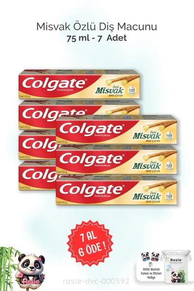 7 AL 6 ÖDE Colgate Misvak Özlü Diş Macunu 75 ml ve ROSIE