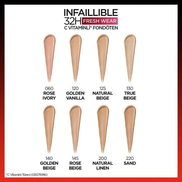 3 Adet Loreal Paris Infaillible 32H Fresh Wear Fondöten 125 Natural Beige ve ROSIE - Resim 7