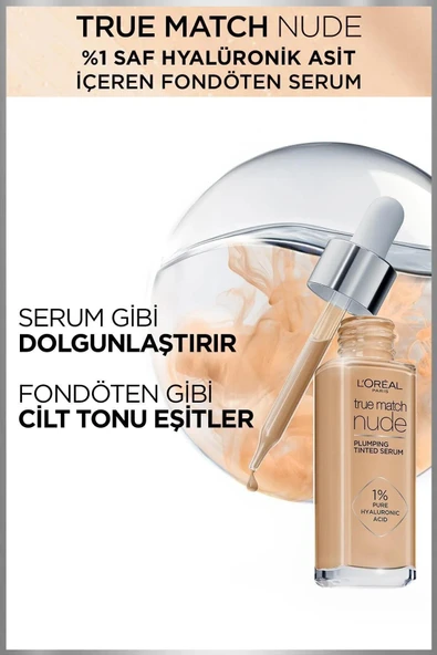 3 Adet Loreal Paris True Match Nude Fondöten Serum 2-3 Light ve ROSIE - 7
