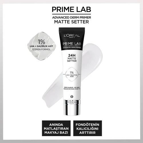 3 Adet Loreal Paris Prime Lab 24H Matlaştırıcı Makyaj Bazı ve ROSIE Pamuk - 2