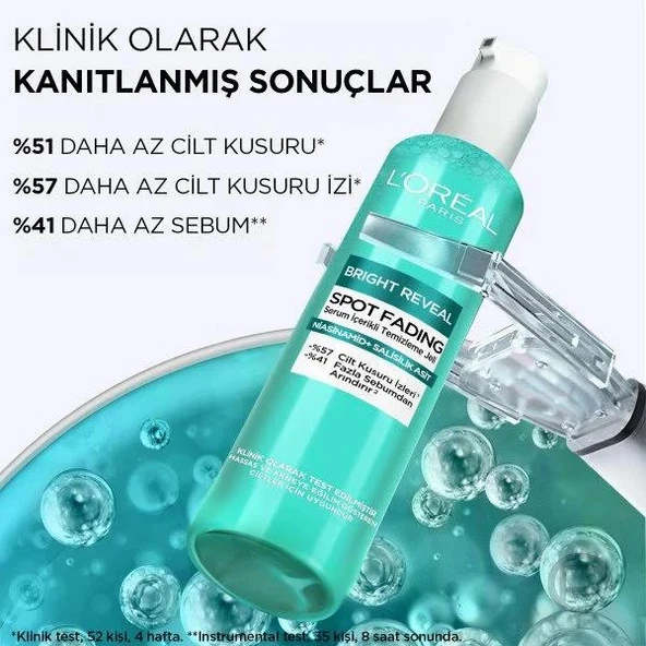3 Adet Loreal Paris Bright Reveal Cilt Kusuru Karşıtı Yüz Temizleme Jeli 150 ml ve ROSIE - Resim 3