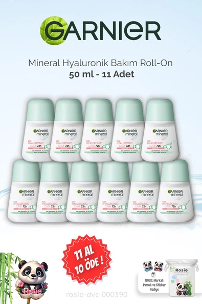 11 AL 10 ÖDE Garnier Mineral Hyaluronik Bakım 72H Roll-On 50 ml ve ROSIE