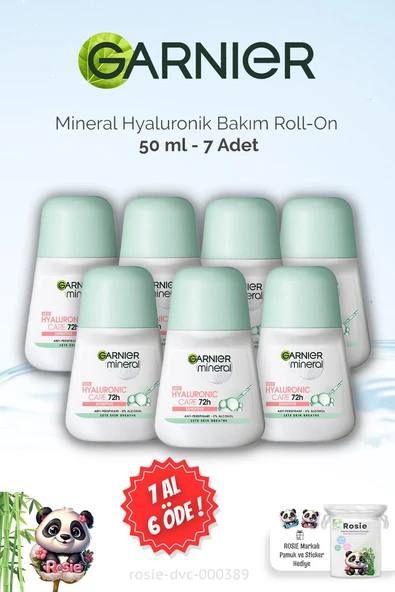 7 AL 6 ÖDE Garnier Mineral Hyaluronik Bakım 72H Roll-On 50 ml ve ROSIE