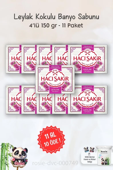 11 AL 10 ÖDE Hacı Şakir Leylak Kokulu Banyo Sabunu 4 x 150 gr ve ROSIE ürün görseli