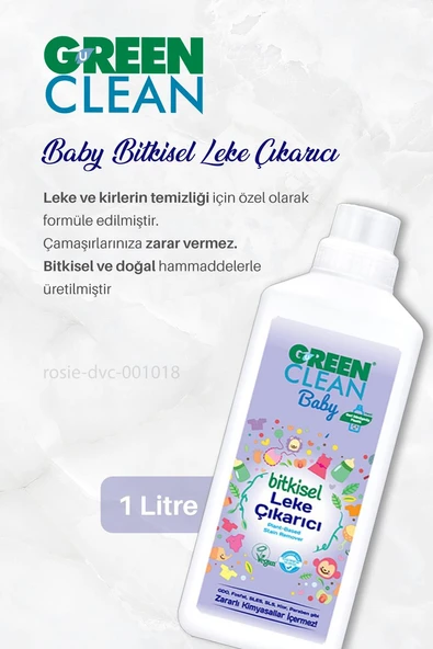 3 Adet Green Clean Baby Bitkisel Leke Çıkarıcı 1 lt ve ROSIE - Resim 2