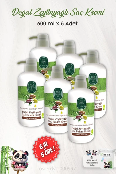6 AL 5 ÖDE Eyüp Sabri Tuncer Doğal Zeytinyağlı Saç Kremi 600 ml ve ROSIE ürün görseli