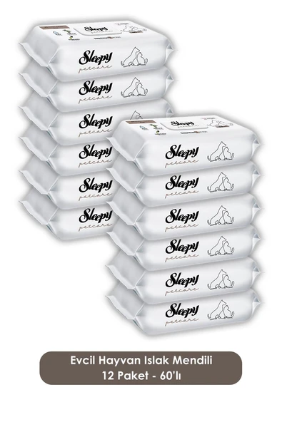Sleepy 12 Adet Petcare Evcil Hayvan Islak Havlusu 60'lı, 2 Adet Bakım Örtüsü 30'lu ve ROSIE - Resim 2