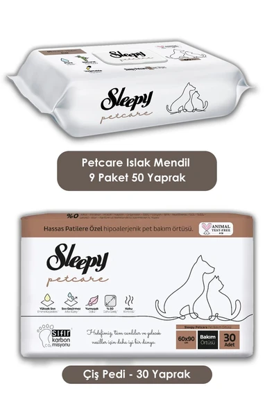 Sleepy 9 Adet Petcare Evcil Hayvan Islak Havlusu 60'lı, Bakım Örtüsü 30'lu ve ROSIE - Resim 2
