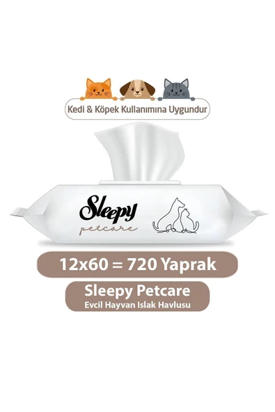 Petcare Evcil Hayvan Islak Havlusu 12x60 Yaprak ürün görseli