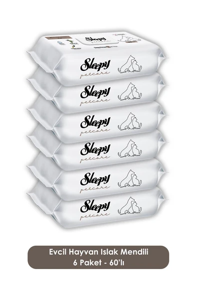 Sleepy 6 Adet Petcare Evcil Hayvan Islak Havlusu 60'lı, Bakım Örtüsü 30'lu ve ROSIE - Resim 2