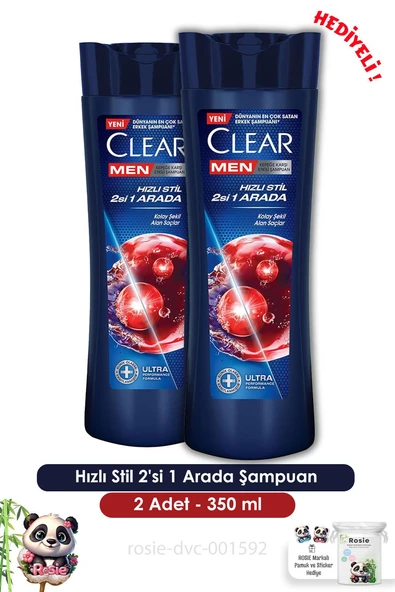 Clear Men 2'li Hızlı Stil 2'si 1 Arada Şampuan 350 ml  ve ROSIE ürün görseli