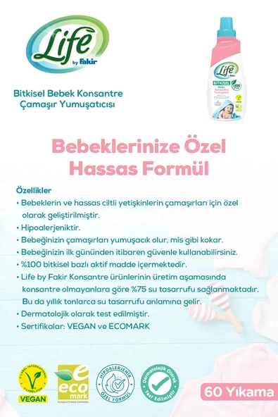 Life By Fakir 3'lü Baby Doğal Temizlik Seti ve Bebek Pamuğu ROSIE - Resim 2