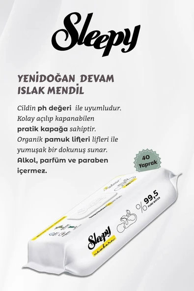 20 AL 18 ÖDE Sleepy Yenidoğan Devam Islak Bebek Bakım Havlusu 40'lı ve ROSIE - Resim 2