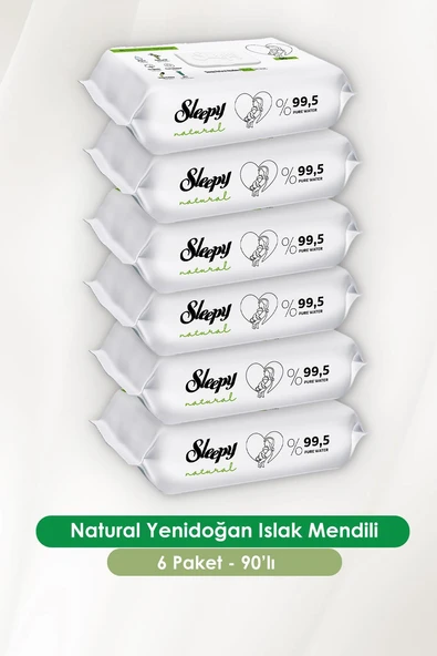 Sleepy 6'lı Natural Yenidoğan Islak Mendili 90 Adet ve ROSIE - Resim 2