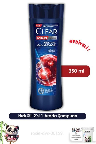 Clear Men Hızlı Stil 2'si 1 Arada Şampuan 350 ml  ve ROSIE ürün görseli